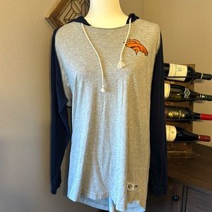 NWOT Victoria's Secret PINK Denver Broncos Varsity Hooded T-shirt  Oversized